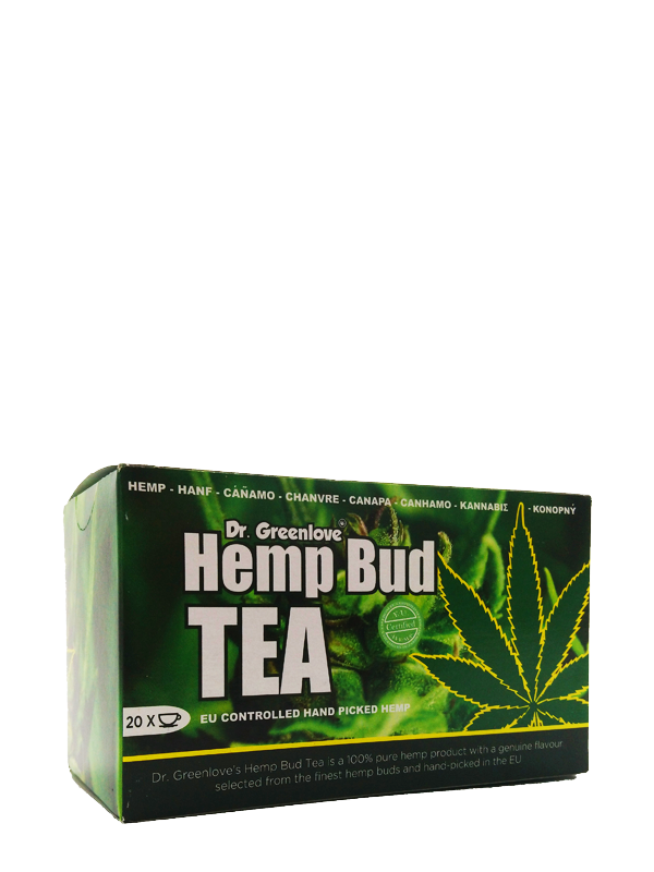 Hemp Bud Tea box with tea 20 bags