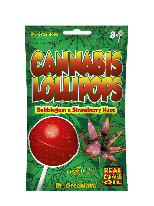 Cannabis Lollipops Bubblegum x Strawberry Haze, 8-pack